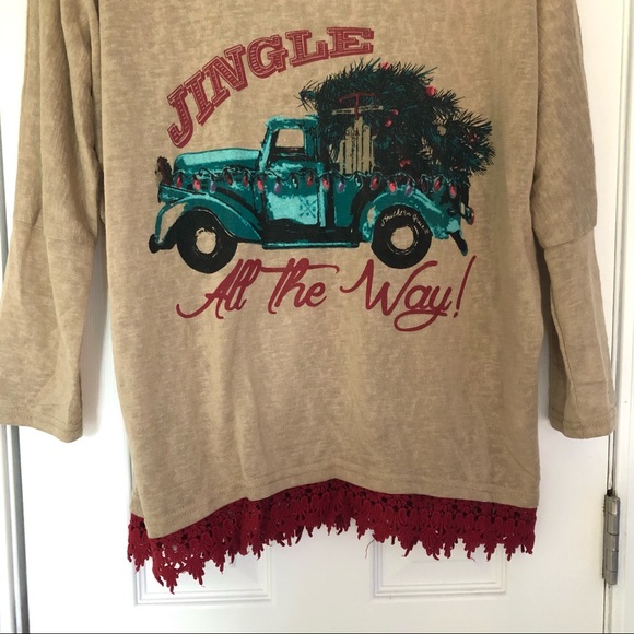 Jingle All The Way Christmas vintage truck top - Picture 3 of 6